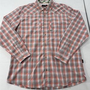 Orvis Trout Bum Coral Gray Plaid fishing shirt